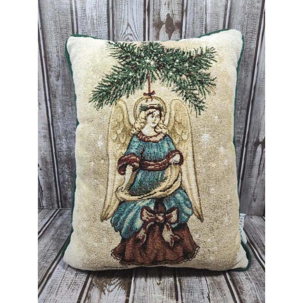 Riverdale Decorative Throw Pillow Christmas Angel Tree Ornament Vtg Made In USA